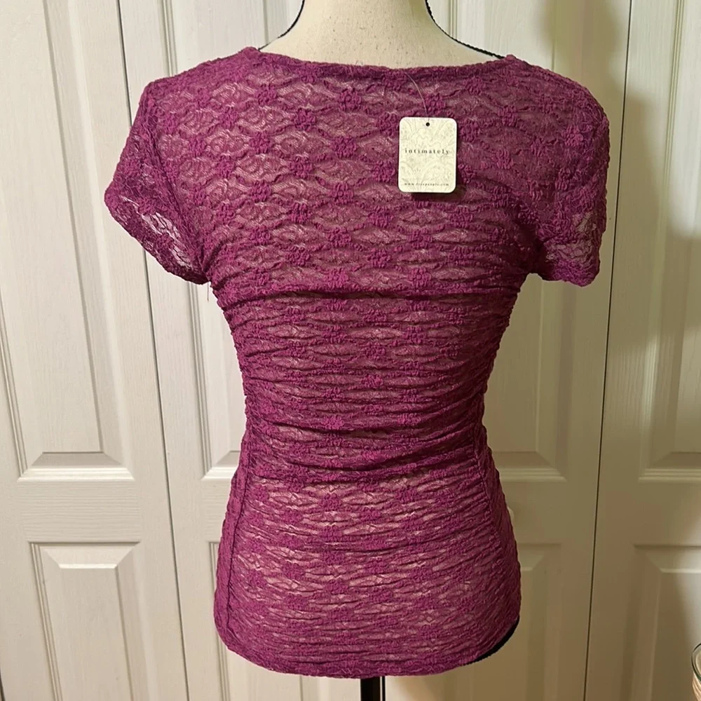 Free People Keep It Simple Lace Baby Tee
